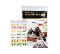 Korean Seaweed Wrappers for Triangular Onigiri Rice Ball 50 Sheets | 50 Standard + 24 Extra Sealing Stickers (Total 74) - Twice Roasted Onigiri Seaweed, Nori, Sushi, Easy Cook, Korean Food