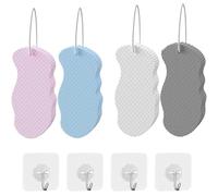 Korean Skin Scrubber Exfoliator,Efficient Super Soft Exfoliating Bath Sponge, Efficient Exfoliating Sponge, Korean Skin Scrubber, Korean Skin Scrubber Sponge (Gray1 White1 Pink1 Blue1)