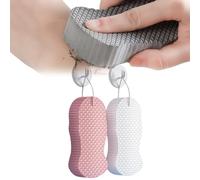 Korean Skin Scrubber Exfoliator, Korean Skin Scrubber Sponge, Super Soft Exfoliating Bath Sponge, Reusable (Pink White)