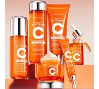 Korean Skincare Gift Set, Vitamin C Cleanser and Toner Set, Cleanser, Lotion, Toner, Serum, Eye Cream & Face Cream, Radiant Skin, Anti Aging Gift Set for Women Teenage Girls (1)