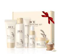 Korean Skincare Set,Rice Skin Care Sets & Kits,Glass Skin Care Gift Set with Cleanser,Toner,Serum,Cream,Eye Cream,Glowing ,Hydrating, Gentle & Smooth,Halloween,Christmas Lover Korean Beauty