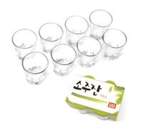 Korean Soju Shot Glasses Set, Also for Whiskey,Tequila,and Liquor, Dishwasher Safe Clarity Glassware, 1.7 oz (8PCS)