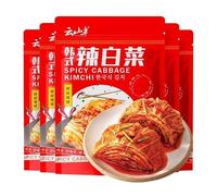 Korean spicy cabbage, delicious kimchi, spicy vegetable snacks, instant pickles, Pickled vegetables, noodles sauce, healthy side dishes, Chinese sour and hot cabbage, leisure snacks (8 pack)