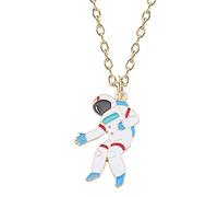 Korean Star Astronaut Series Necklace Cartoon Cute Rocket Lilliputian Pendant Long Necklace (A, One Size)