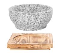 Korean Stone Bibimbap Bowl 16cm with Heat Resistant Stand for Stews | Stoneware Cooking Dish with Nonstick Finish, Tabletop Serving Base, Suitable for Rice, Noodles and Home Stove Use