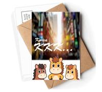 Korean Street Onomatopoeia Haha Postcards Envelopes Cards Mailing Year Horse