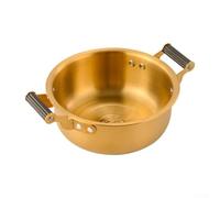 Korean Style Double Ear Snail Noodle Pot Made from 304 Stainless Steel to Resist Rust and Provide Even Heating for Ramen Cooking (gold-S)