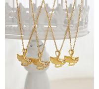 Korean style fan-shaped geometric beautiful personality pendant diamond necklace niche ginkgo leaf versatile clavicle chain