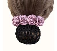 Korean Style Headdress Back Of The Head Mesh Flower Crochet Bun Net Flight Attendant Hair(purple-rough net)