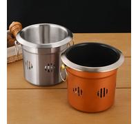 Korean Style Hot Pot, Stainless Steel Grill Hotpot With Integrated Fuel Stove And Windproof For Outdoor BBQ Skewers And Various Cooking(gold-16CM)