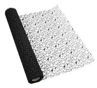 Korean style Jacquard Net Mesh Openwork Floral Wrapping Paper 2 Roll Florist Supplies Flower Bouquet Wrapping Paper Floral Supplies for Fresh Flowers, 50cm x 5 Yard (Black)