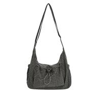 Korean Style Plaid Casual Shoulder Bag Cotton Quilted Fabric, Lightweight Checkered Crossbody Bag with Adjustable Strap,Korean Style Plaid Crossbody Bags (Green)