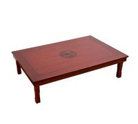 Korean Style Rectangular Folding Dining Table 120x80cm Traditional Asian Wood Carved Furniture Space-Saving Foldable Design for Dining Room (Red Brown A)