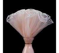 Korean Style Ruffle Yarn Floral Wrapping Paper 1 Roll Florist Supplies Waterproof Flower Bouquet Wrapping Paper Floral Supplies for Fresh Flowers,DIY Crafts, 11in x 14.8ft (Pearl Yarn Pink)