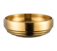 Korean Style Soup Bowl 21cm Double Wall Safe for Hands(Gold)
