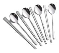 Korean Style Stainless Steel Spoon and Chopsticks Set of 4 - Pjun