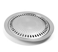 Korean Style Stovetop,Stainless Steel Non-Stick Roasting Round Barbecue Grill Pan for Indoor Outdoor Camping BBQ, Cooking Delicious Roasting Food(30cm x 30cm x 2.8cm)