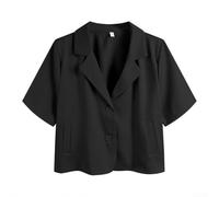 Korean Style Summer Blazers for Women, Lightweight and Comfortable, Suitable for Casual Wear and Outings (L Black)