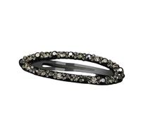 Korean Style Women's Hairpin with Diamond Accents - Fashionable Headdress for Simple Elegance and Bangs Side Clip(BrightBlack)