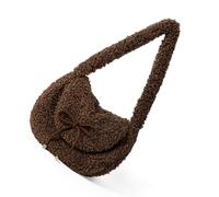 Korean Styles Armpit Bag For Women Handbag And Purse Autumn Winter Work Bag Flap Shoulder Plush Underarm Women Bows Armpit Korean Styles Handbag And Purse All-matching Shoulder
