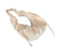 Korean Styles Canvas Shoulder Bag with Unique Ruffle Detailing Crossbody Purse Large Capacity for Fashion Individuals Fashionable Casual Bag