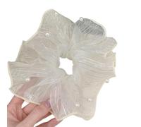 Korean Styles Hair Tie Styling Accessory with Pearls Decors Sheer Scrunchie for Women Girl Ancient Costume Enhancement Fashion Scrunchie for Women