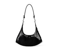 Korean Styles Lightweight Woven Mesh Underarm Shoulder Bag Detachable Strap Stylish Top Handle Purse Casual Everyday Use Korean Underarm Woven Mesh Bag