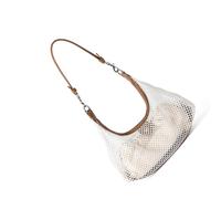 Korean Styles Lightweight Woven Mesh Underarm Shoulder Bag Detachable Strap Stylish Top Handle Purse Casual Everyday Use Korean Underarm Woven Mesh Bag