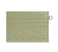 Korean Styles PU Credit Card Holder Case with Multiple Pocket Slot Decorative Studs Design for Men Women PU Leather Thin Wallet for Men Women