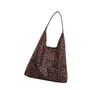 Korean Styles Shoulder Bag Leopards Print Underarm Bag Shopping Large Capacity Handbag Retro Armpit For Travel Women Armpit Korean Styles Handbag All-matching Shoulder Underarm