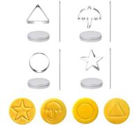 Korean Sugar Candy Making Tools, Biscuits Molds Sq-uid Sugar Game Kit, Stainless Steel Cookie Cutters Biscuit Mold, Umbrella Triangle Star Round Baking Cake Molds Kitchen Baking DIY Christmas Party