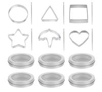 Korean Sugar Candy Making Tools,Sugar Cookie Mold Cookie Stamp Making Squid Candy Game Chocolate Molds,Umbrella Triangle Star Baking Cake Molds with Tin Case and Needle for Party Sugar Game Cookies