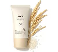 Korean Sunscreen SPF 50 Face Moisturiser - Rice Sunscreen with Probiotics, Korean Rice Ultra-Light Sunscreen for Face & Body, Waterproof & Matte Finish, Long-Lasting UVA/UVB Protection (1Pcs)