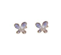 Korean super fairy butterfly net red temperament simple earrings high quality female