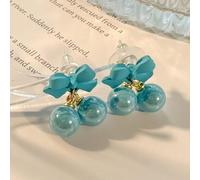 Korean Sweet Pink Bow Earrings For Women Aretes Girls Fashion Design Charm Round Bead Drop Earring Jewelry Gifts
