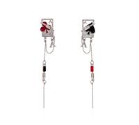 Korean Tassels Earrings Playing Cards Dangle Drop Ear Accessories Sweet Temperament Earwear Fashion Jewelry For Women