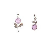 Korean temperament flower earrings for girls, personalized creative high-end crystal flower