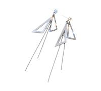 Korean temperament good match for geometric long simple triangle flow tassel earrings exquisite fashion temperament