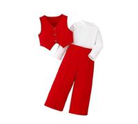 Korean Traditional Girl Hanbok Dress Outfit Set for Baby Toddler Kids 100 Days to 10 Years Old Party Celebration (Red, 2-3 Years)
