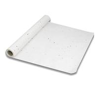 Korean Traditional Mulberry Paper, Colored Hanji Paper Roll, Natural Fiber Texture, Unyong (White with Bark pieces, 21.3" x 787.4")