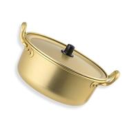 Korean Traditional Ramen Pot - 14/16/18/20/22Cm Aluminum Noodle Hot Pot with Lid Saucepan Small Pasta Pot Paella Pans Fast Heating for Home and Outdoor Sautefrypan/One Color/20Cm