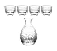 Korean Utensil Set Glass Japanese Sake Set Tea Cup Crystal Sake Cup Glass Decanter Traditional Tea Cups Decorative Drinking Teaware for Sake Tea Transparent China Dinnerware Set