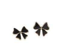 Korean version bowknot temperament high-end sense earrings female simple unique minority design sense versatile