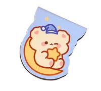 Korean Version Creative Magnetic Bookmark Exquisite and Fashionable Shaped Book Clip Student Cute Double-Sided Paper Bookmark-Moon Bear-3 * 3.8cm