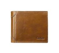 Korean Version Double Loose Leaf Large Capacity Card Bag Men's Wallet with Horizontal Folding Buckle Men's Wallet Small with Coin Pocket, brown, standard size