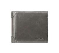 Korean Version Double Loose Leaf Large Capacity Card Bag Men's Wallet with Horizontal Folding Buckle Men's Wallet Small with Coin Pocket, grey, standard size