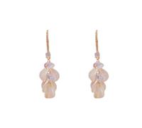 Korean version of micro-inlaid shell tassel earrings for women, versatile temperament, small group design sense,