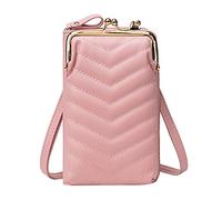 Korean Version Of One Shoulder Small Bag Fashion Messenger Bag New Type Women's Touchscreen Mobile Phone Bag Shoulder Holster Bag (Pink, One Size)