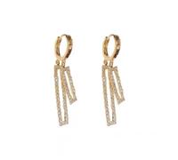 Korean version of the fashion aristocrat style exquisite micro-inlaid geometric earrings, light luxury, niche design, cold style