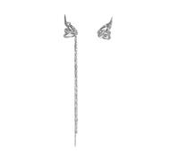 Korean version of the no-ear hole clip, a cold and indifferent style, an asymmetrical long tassel ear bone clip